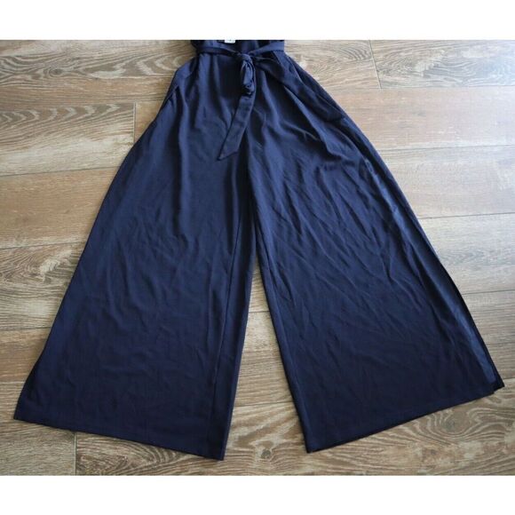 AX PARIS PA025 Women's Sz 18 US 14 Navy Blue Wide Leg Thigh Split Jumpsuit - Picture 5 of 11